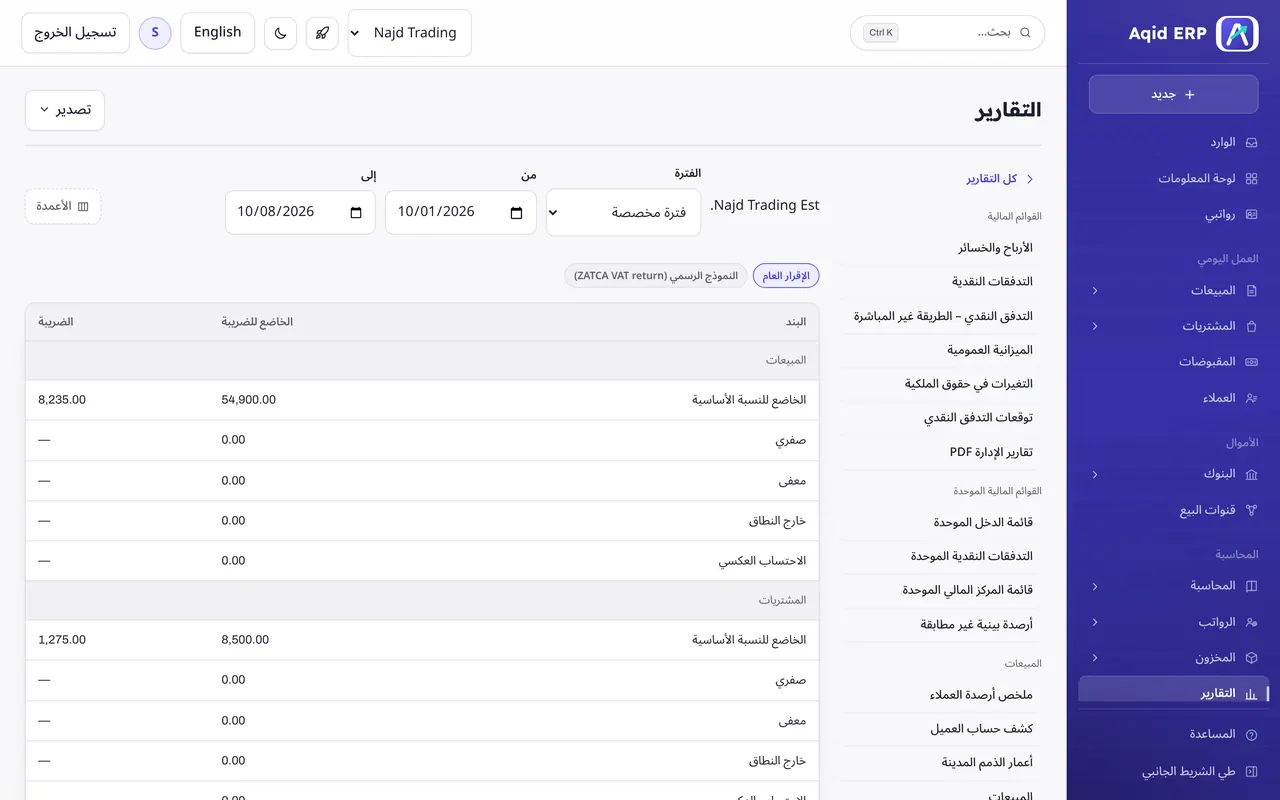إقرار ضريبة القيمة المضافة
